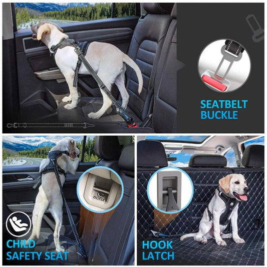 Pet Multifunctional Car Reflective Elastic Seat Belt